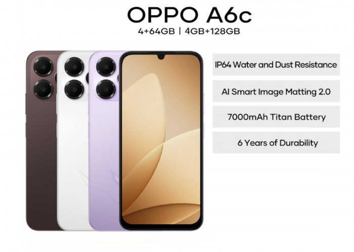 Oppo A6c, Bisa Tahan Hingga 3 Hari, Baterai Monster 7.000 mAh Jadi Daya Tarik Utama