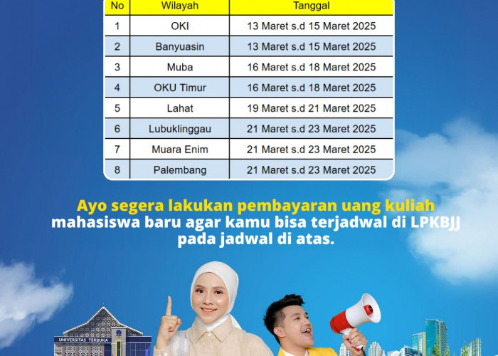 Tahapan Selanjutnya Mahasiswa Baru UT Palembang, Bisa Cek Langsung Jadwal LPKBJJ, Wilayah dan Waktunya