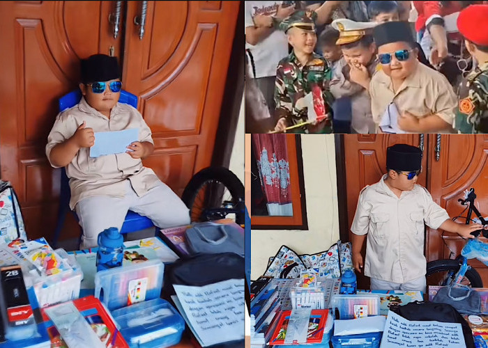 Bocah Lucu Cosplay Oke Gas Pamer Hadiah Dari Pak Prabowo, Juga Ada Surat Isinya?
