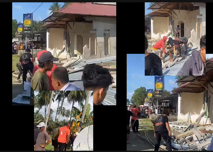 Rumah Terduga Pembunuh Pegawai Wanita PNM Mekar Pasangkayu Dirobohkan Warga