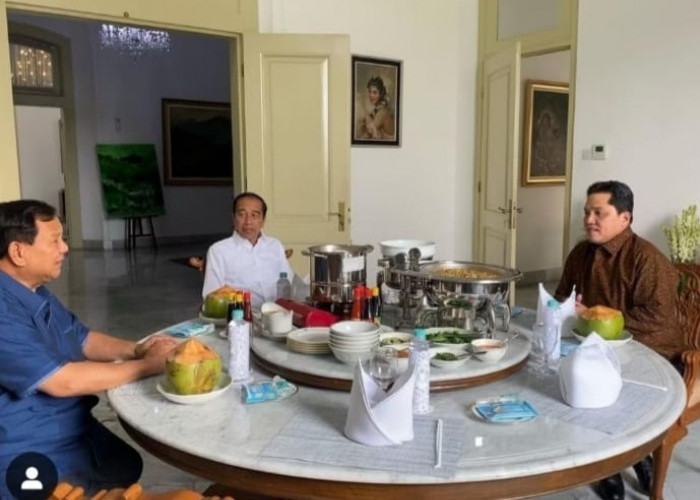 Jokowi, Prabowo dan Erick Makan Siang Bersama di Istana Bogor