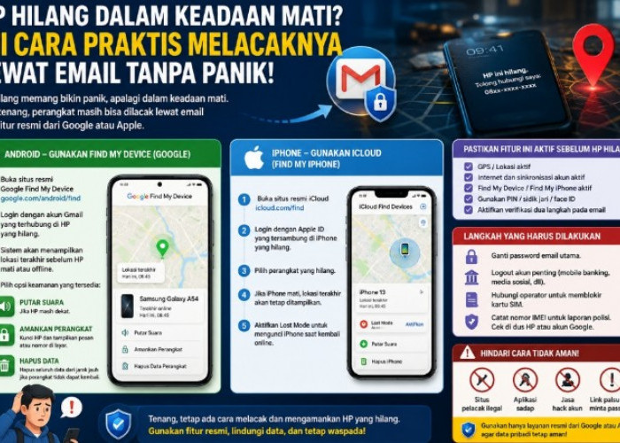 HP Hilang dalam Keadaan Mati? Ini Cara Praktis Melacaknya Lewat Email Tanpa Panik