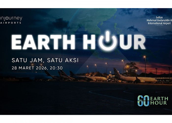 Bandara Internasional Sultan Mahmud Badaruddin II Dukung Gerakan Earth Hour 2026
