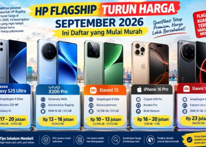 5 HP Flagship Turun Harga September 2026, Ini Daftar yang Mulai Murah