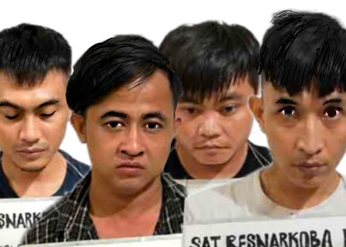 4 Pengedar Sabu di Lahat Terciduk, Ditangkap Sedang Happy plus Musik Keras     