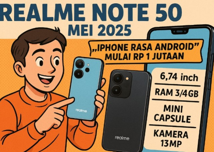 Realme Note 50, Ponsel Flagship Low Budget Bergaya Premium Tampang Mirip iPhone