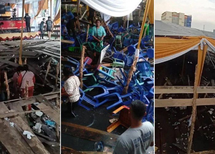Gelar Pesta Syukuran Anak, Fdj Baru 3 Lagu Panggung Roboh Tamu Undangan di Palembang Heboh Masuk Sungai 