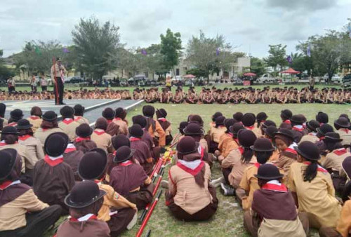 Ribuan Anggota Pramuka Ogan Ilir Ikuti Latihan Gabungan di Tanjung Senai