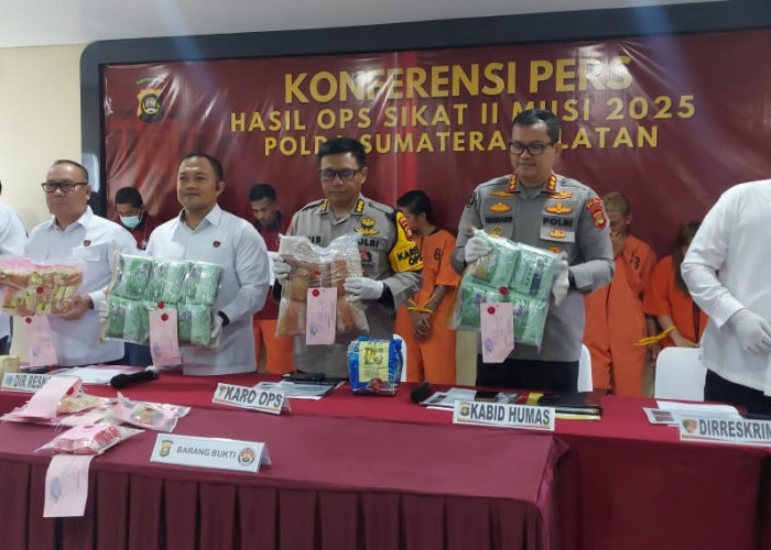Sebanyak 1.127 Orang Diamankan Selama Operasi Sikat II Musi 2025 Polda Sumsel, Sita 13,8 Kg Sabu-Sabu 