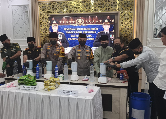 Polda Sumsel Bongkar Jaringan Narkotika Internasional, 8 Kg Sabu dan 770 Butir Ekstasi Diblender Jadi Jus 