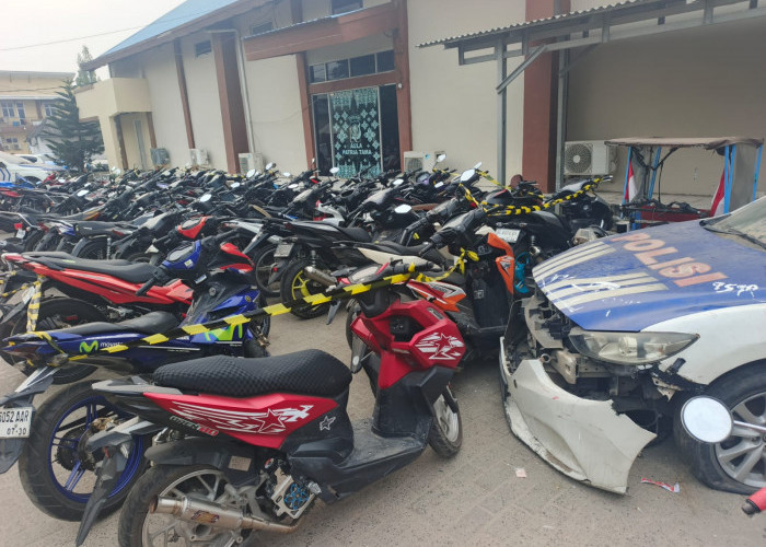 Polrestabes Palembang Tahan Ratusan Motor Pakai Knalpot Brong, Balap Liar Hingga Konvoi Kendaraan 