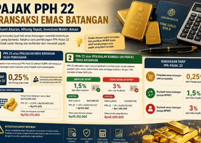 Jangan Salah Hitung! Begini Cara Menghitung Pajak PPh 22 pada Transaksi Emas Batangan, Investor Wajib Tahu