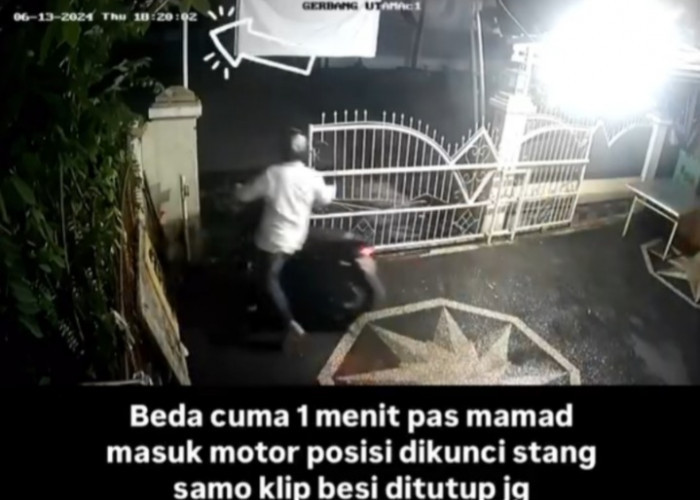 Aksi Pria Bermasker Gasak Motor Honda Beat di Kawasan Jakabaring, Korban Baru 1 Menit Tutup Pagar