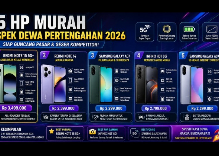 5 HP Murah Spek Dewa Pertengahan 2026, Siap Guncang Pasar dan Geser Kompetitor di Kelasnya