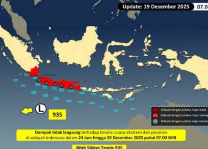 Benarkah Bibit Siklon Tropis 98S di Samudra Hindia Berdampak ke Sumatera Selatan? Ini Penjelasannya
