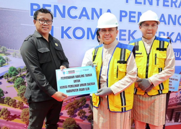 Bupati Ogan Ilir Dampingi Pj Gubernur Sumsel Lakukan Peletakan Batu Pertama Pembangunan Kantor Vertikal