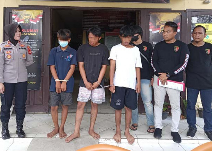 Oknum Pelajar SMP Curi Besi Pembatas Tol Indralaya-Prabumulih, Pecah Ban, Keburu Diringkus Polisi