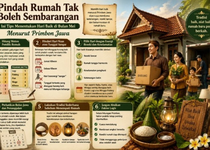 Pindah Rumah Tak Boleh Sembarangan, Ini Tips Menentukan Hari Baik di Bulan Mei Menurut Primbon Jawa