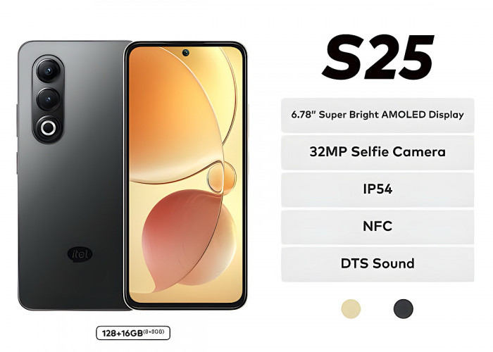 Itel S25 HP Murah Layar Amoled, Main Game Nyaman Sudah Bypass Charging