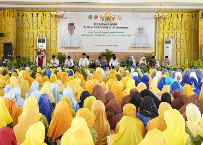 Syukuri Pilkada Aman dan Damai, Emak-Emak di OKI Gelar Pengajian