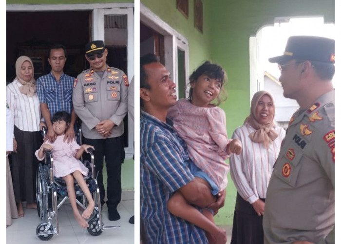 Bocah Penyandang Disabilitas di Tanjung Batu, Semringah Usai Terima Bantuan Kursi Roda dari Kapolres Ogan Ilir