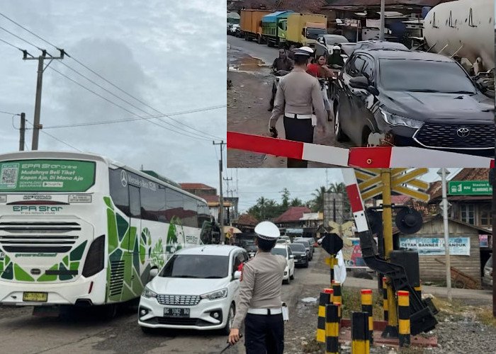 Nekat Terobos Antrian Perlintasan Kereta Api Simpang Belimbing, Mobil Innova Profit ‘Dipukul Mundur’