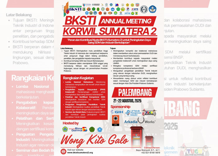 Annual Meeting BKSTI Sumatera II 2025: Dorong SDM Unggul dan Industri Hijau di Palembang