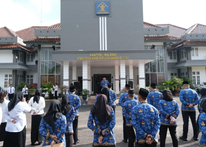 Kanwil Kemenkum Babel Tegaskan Komitmen Sosialisasi KUHP Baru dalam Apel Pagi