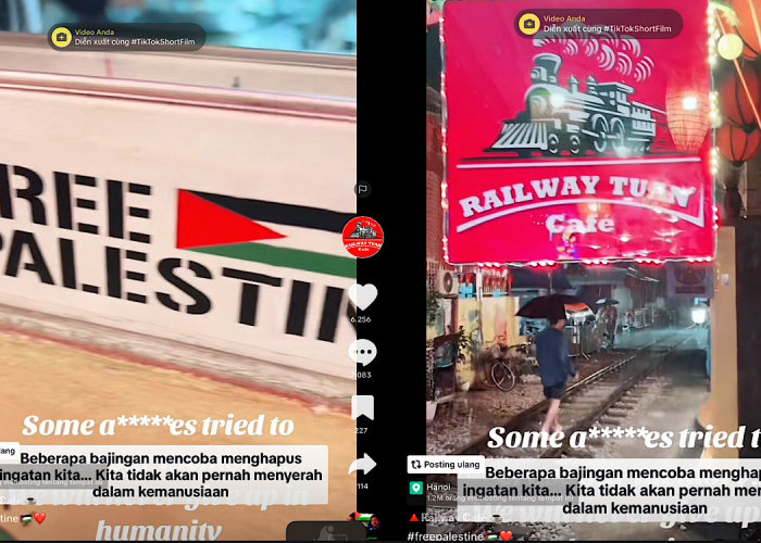 Usai Usir Pengunjung Yahudi Kafe RailWay di Vietnam Diteror OTK, Ada yang Mengoyak Stiker Free Palestina