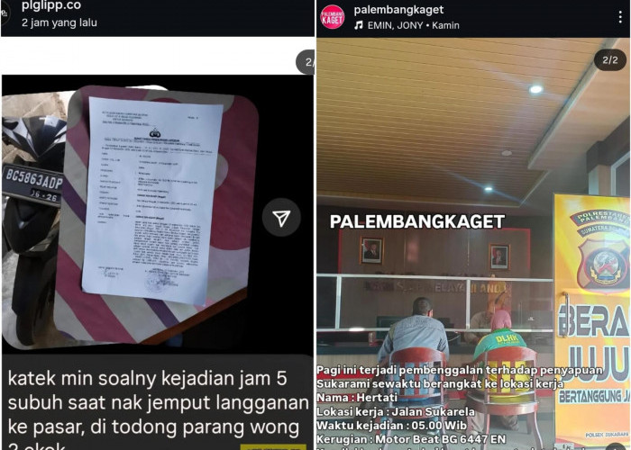 Marak Lagi, Pelaku Begal Beraksi di Palembang Waktu Subuh, Driver Ojol dan Petugas Kebersihan Jadi Korban 