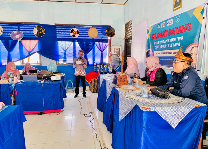 Tingkatkan Layanan Pendidikan Terbaik, SMP Negeri 3 Jejawi Studi Tiru ke SMP Negeri 1 Teluk Gelam OKI