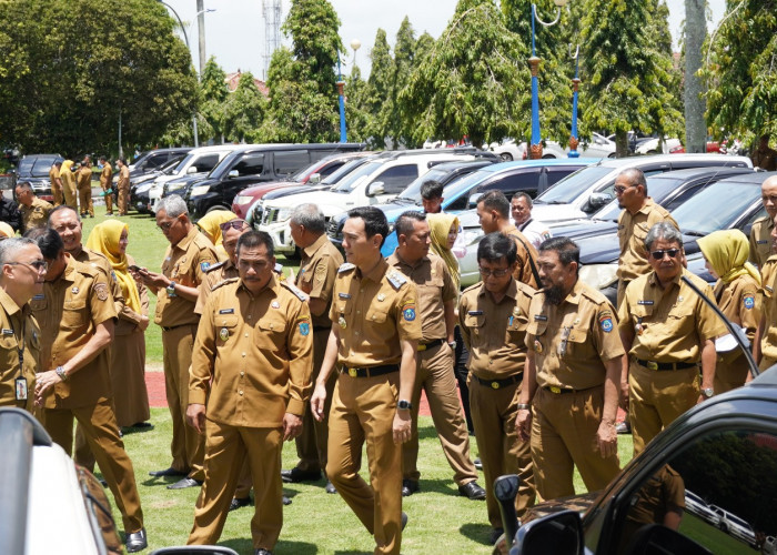 Tertibkan Aset, Pemkab OKI Gelar Apel Kendaraan Dinas