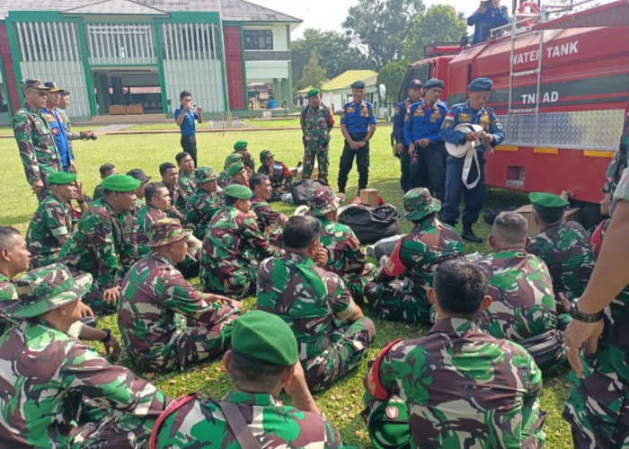 Hadapi Musim Kemarau Personel Kodim 0402/OKI Ikuti Pelatihan Damkar dan Pencegahan Karhutla