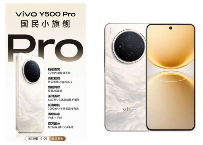 Vivo Y500 Pro Hadir dengan Baterai 7000 mAh Super Jumbo Namun Desain Minimalis