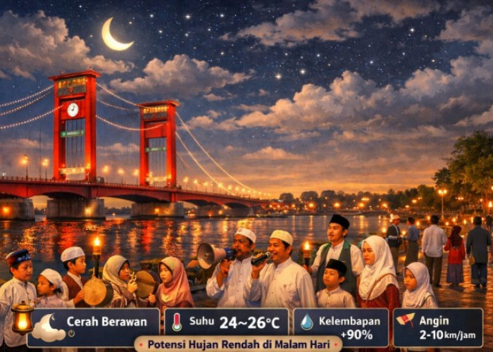 Malam Takbiran 2026 di Palembang Diprediksi Cerah Berawan, Warga Bisa Beribadah dengan Nyaman
