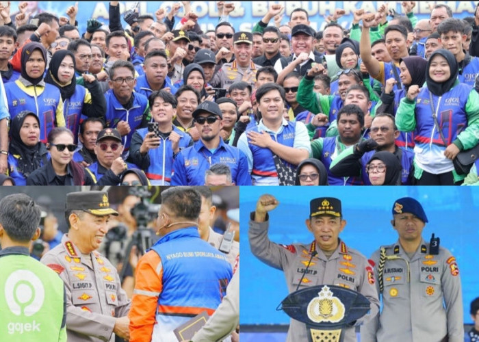KITO PACAK, 5.000 Ojol dan Pekerja Deklarasi Nyago Bumi Sriwijaya Aman Bae Bersama Kapolri