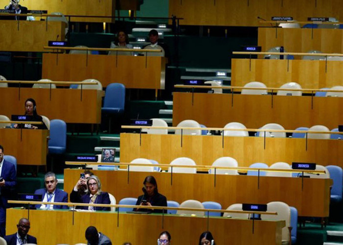 Ini Penampakan Puluhan Kursi Ditinggalkan Pemimpin Dunia saat Netanyahu Pidato di Sidang PBB