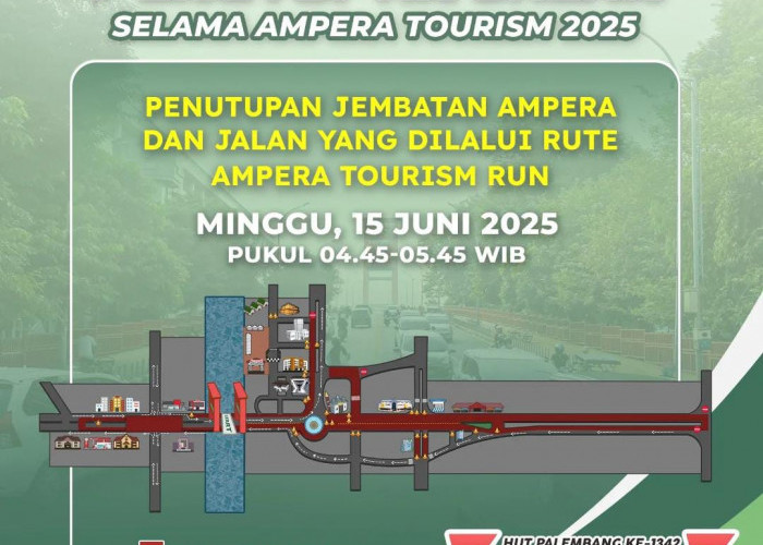 Jembatan Ampera Palembang Akan Ditutup Sementara Hari Minggu Besok, Polisi Siaga di Dua Jalan Utama