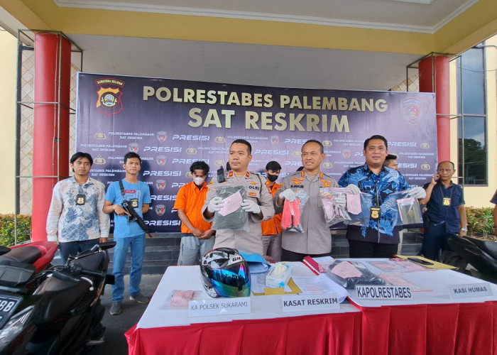 Polisi Tangkap 3 Spesialis Pelaku Curanmor 15 TKP di Palembang 