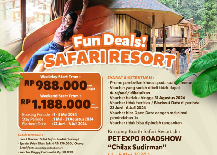 Promo Fun Deals Taman Safari Bogor, Bermalam di Safari Resort Mulai Rp988 Ribu!