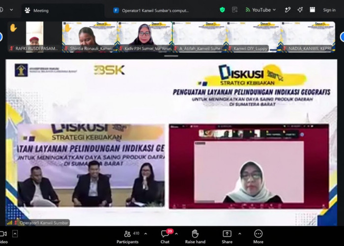 Kemenkum Sumsel Ikuti DSK Penguatan Perlindungan Indikasi Geografis untuk Daya Saing Produk Daerah