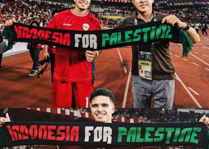 Masya Allah! Wak Haji dan Shin Tae-yong Kibarkan Syal Dukungan Bela Palestina, Tuai Dukungan Netizen