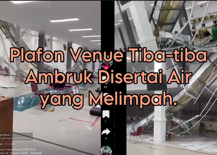 Detik-detik Plafon Venue Menembak PON Aceh Ambruk, Suasana Mencekam Air Tumpah Saat Hujan Lebat