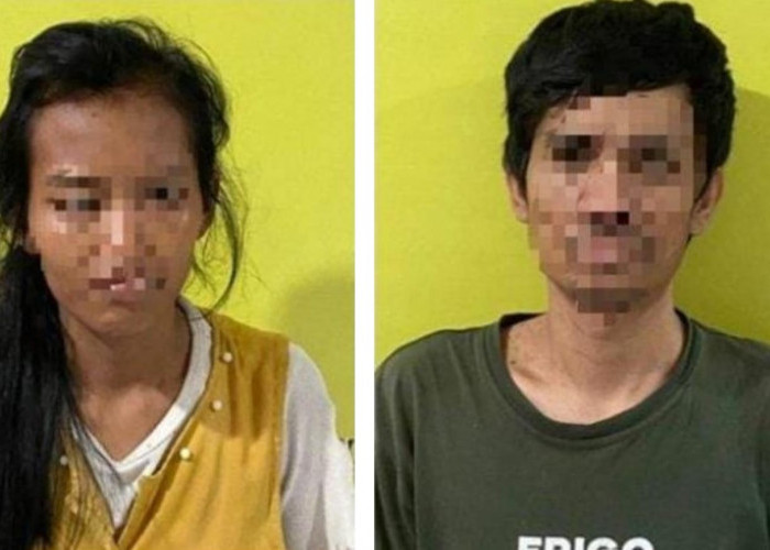 Pasutri di Palembang Viral Gasak Helm Ditangkap Polisi, Hanya Bisa Tertunduk Malu 