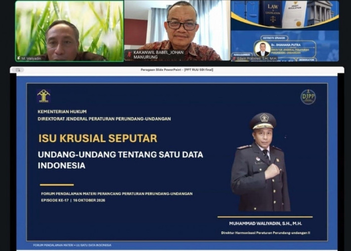 Bahas Satu Data Indonesia, Kanwil Kemenkum Babel Soroti Integrasi Data dan Ancaman Keamanan