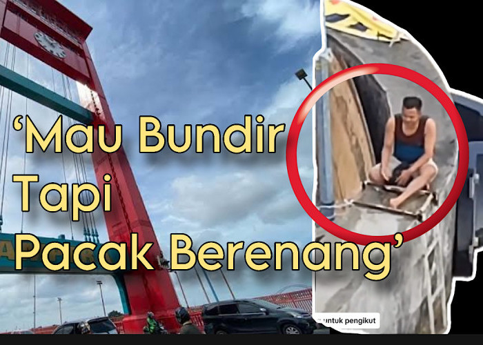 Beredar Video Saat Pria Lompat Dari Jembatan Ampera Malah Ditertawakan, ‘Mau Bundir Tapi Pacak Berenang’