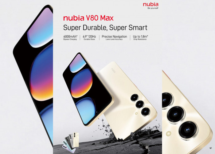 Ponsel Terbaru Nubia V80 Max Usung Kombinasi Desain Minimalis dengan Perlindungan Sertifikasi IP64