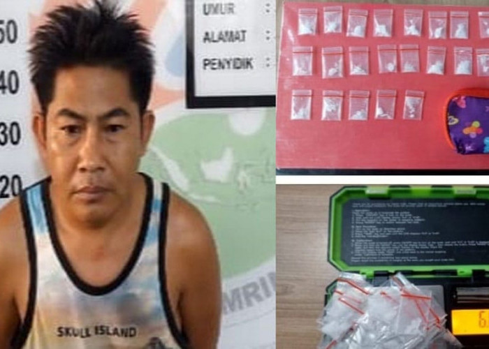 Polisi Geledah Rumah Pengedar Narkoba di Lempuing Jaya OKI, Temukan 25 Paket Sabu di Dinding Dapur 