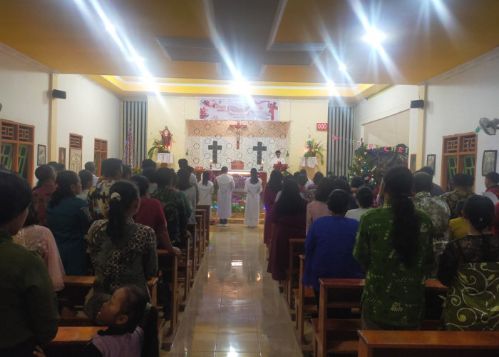 Misa Natal 2022 di Mesuji Raya OKI, Datangkan Pendeta Palembang
