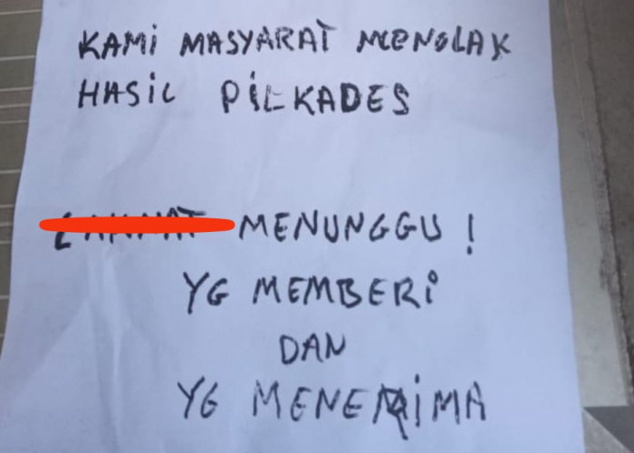 Surat Kaleng Tolak Hasil Pilkades Tanjung Tambak Baru Beredar di Halaman Rumah Warga